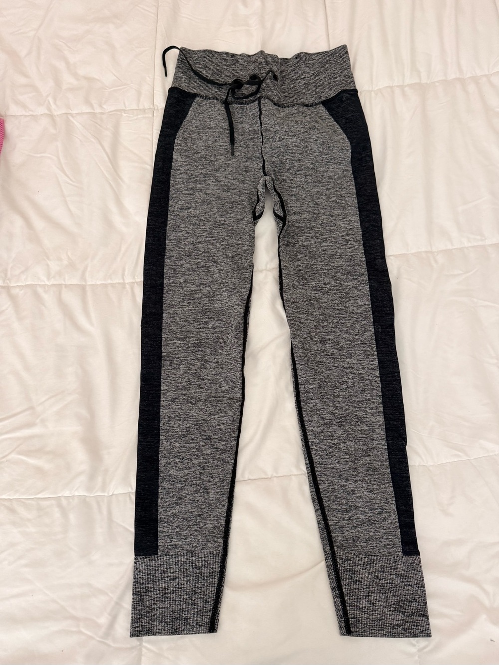 Victoria's Secret Gray Heather Leggings with Charcoal Side Panels